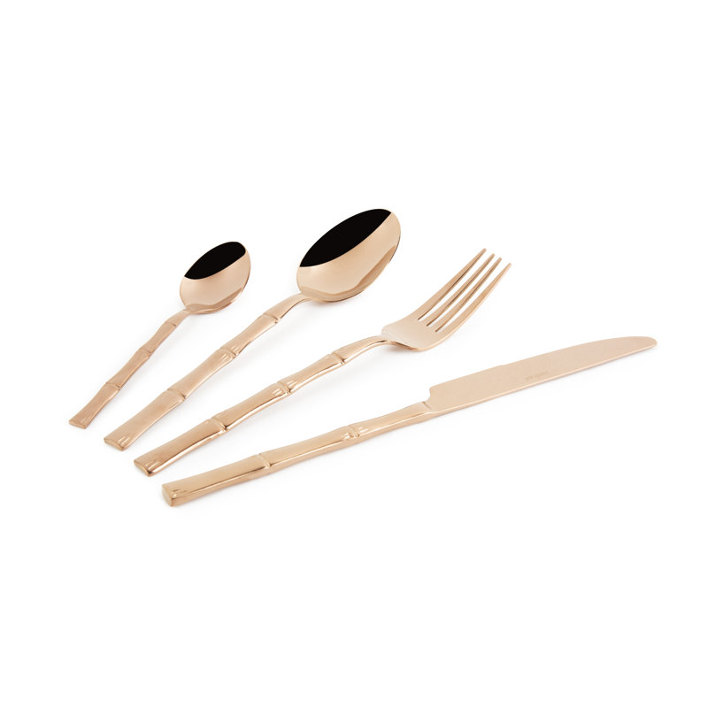 Excelsa Bambu' Copper Cutlery Set 24 Pieces, Copper