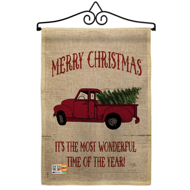 Drapeau de jardin mi-hiver 19 x 13 po Mihrtad Merry Christmas