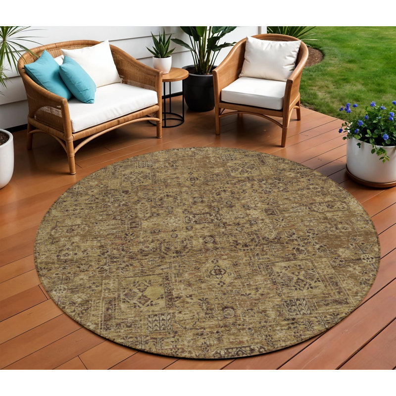 Tapis rond 8 po taupe