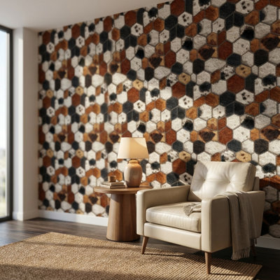 Murale géométrique Hexagon