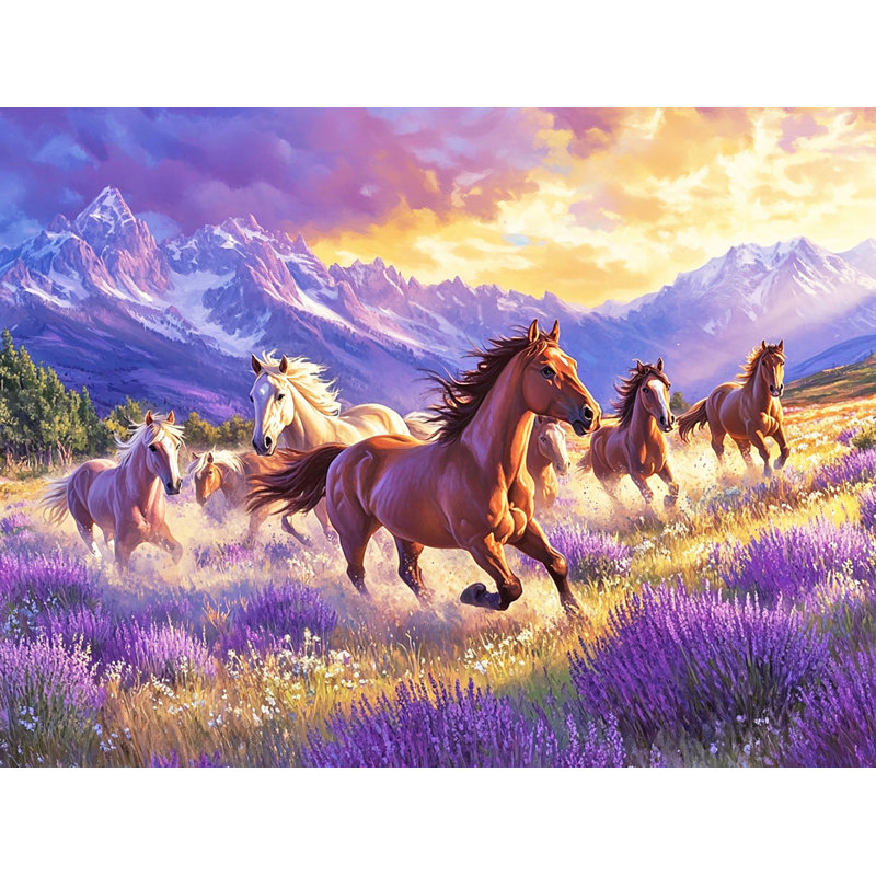 Lavender Run - Art mural sur toile tendue, H 24 po x l 36 po