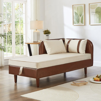 Chaise longue de rangement avec coussins moelleux