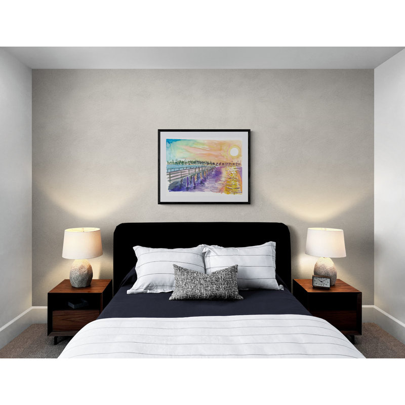 Gorgeous Sunset In Naples Florida On Romantic Pier Print by Martina Bleichner, Wrapped Canvas, 24" H x 32" W