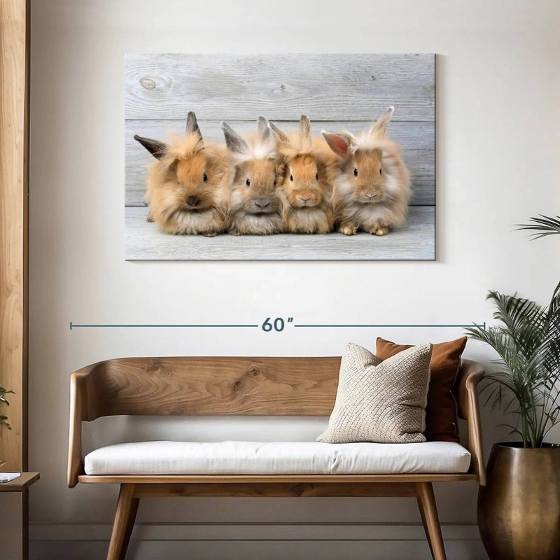 Brampt Fluffy Rabbits, 30" H x 45" W