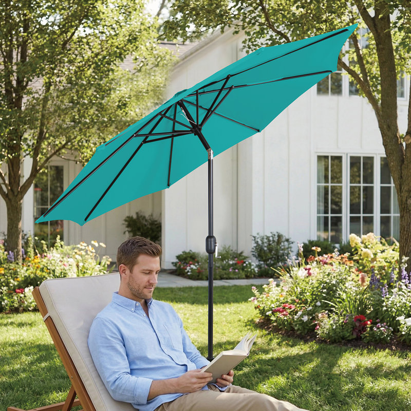 Parasol en porte-à-faux 9 pi, Bleu ciel