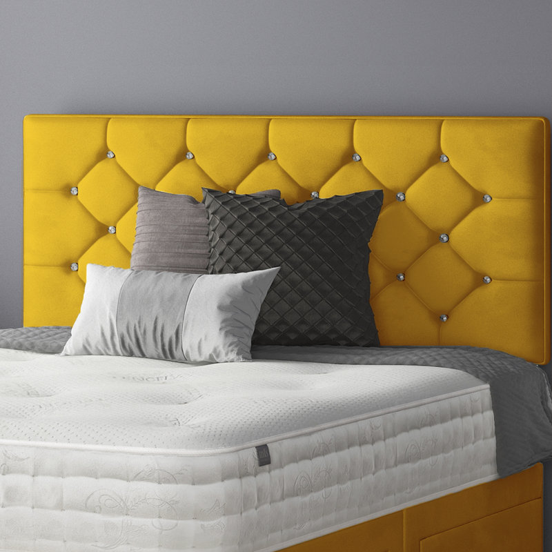 Farallones Upholstered Headboard, Double (4'6), Turmeric