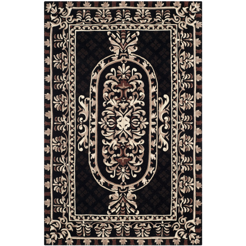 Lenora Naples Hand Tufted Wool Pile Oriental Rug, Rectangle 5' x 8'