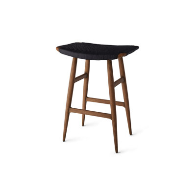 Freja Upholstered Stool with Solid Wood Frame