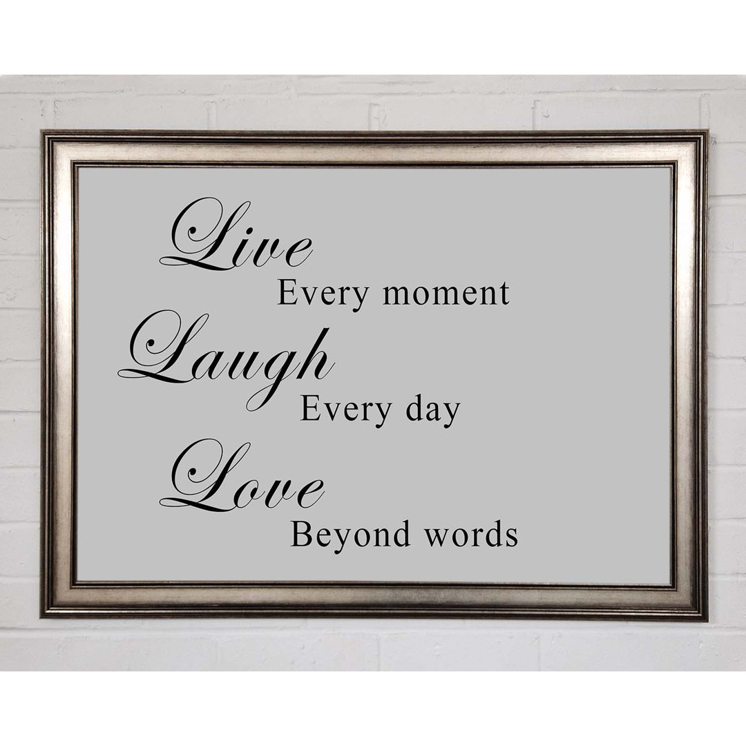 Love Quote Live Laugh Love - Single Picture Frame Typography