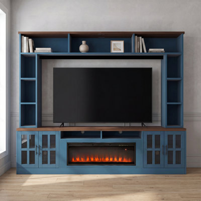 Meuble audio-vidéo 95,5 po de largeur avec foyer électrique