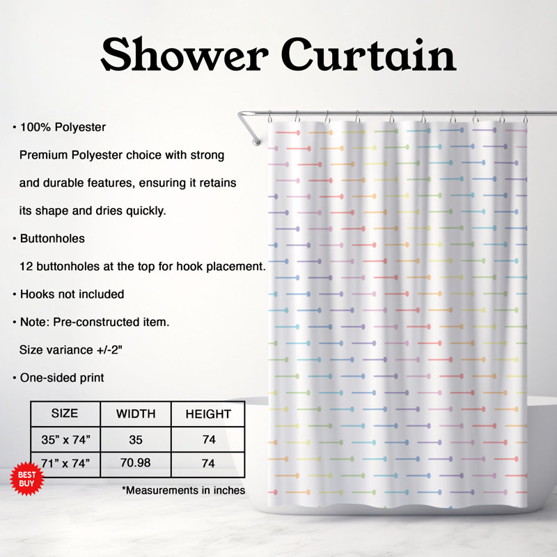 Rideau de douche Subtle Spectrum - Premium, H 74 po x l 71 po