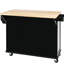 Chariot de cuisine avec plateau de table et rangement interne. Noir, 5 roulettes pour un déplacement facile dans le comptoir de l'îlot et un rangement efficace - noir-737038115