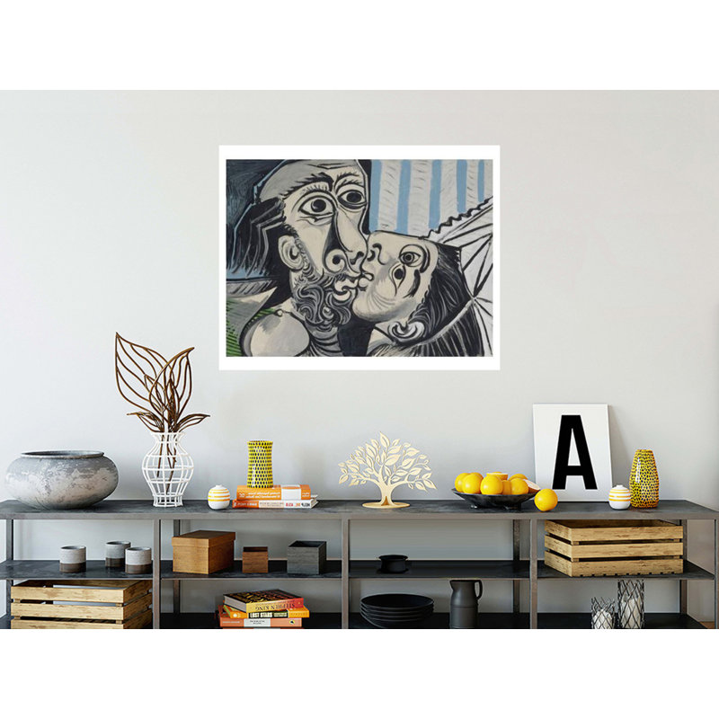 «Le baiser» par Pablo Picasso - Estampe numérique, H 32 po x l 40 po