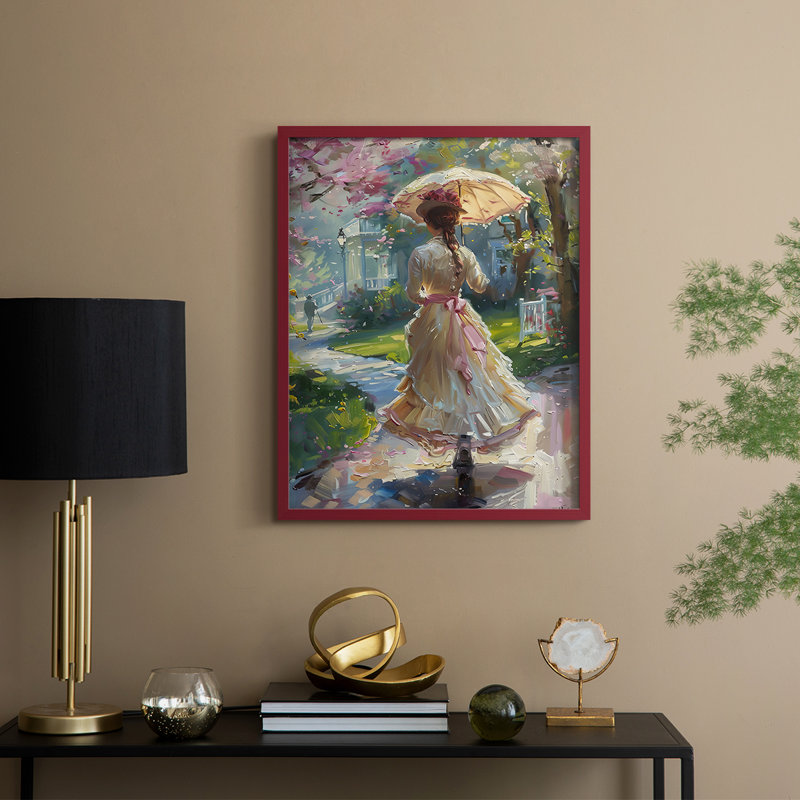 «WOMEN Series DCCL», reproduction encadrée - bois massif, H 15 po x l 12 po, Rouge