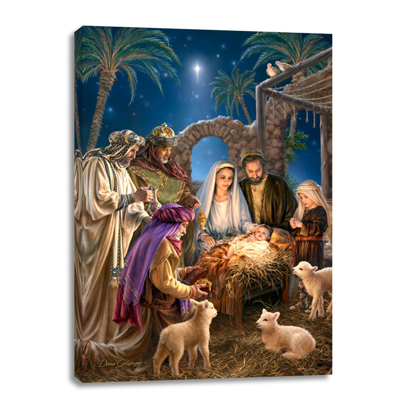 Art mural sur toile La Nativité, H 14 po x l 10 po x P 1 po