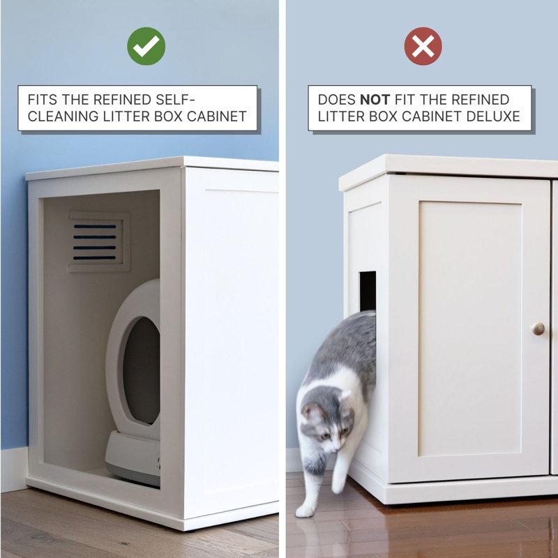 Refined Self Cleaning Litter Box Cabinet-litter Catch Mahogany, Brown