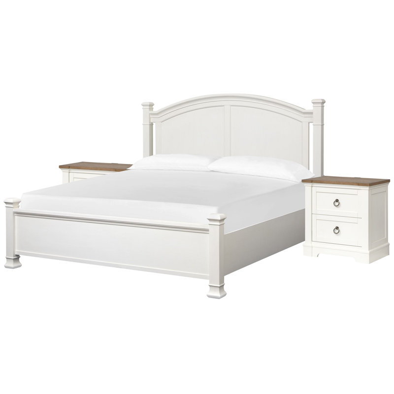 Lit à panneaux très grand avec table de chevet Gelinas, 2 Pcs: Bed, Nightstand, Très grand