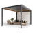 Motorized Louvered Aluminum Pergola With LED Lights And 2-In-1 Electric Motorized Projector Screen-127695314