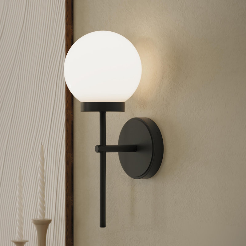 Rigsby Matte Black 1-Light Wall Sconce, Matte Black