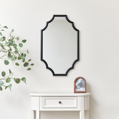 Satin Geometric Framed Wall Mirror 80Cm X 50Cm