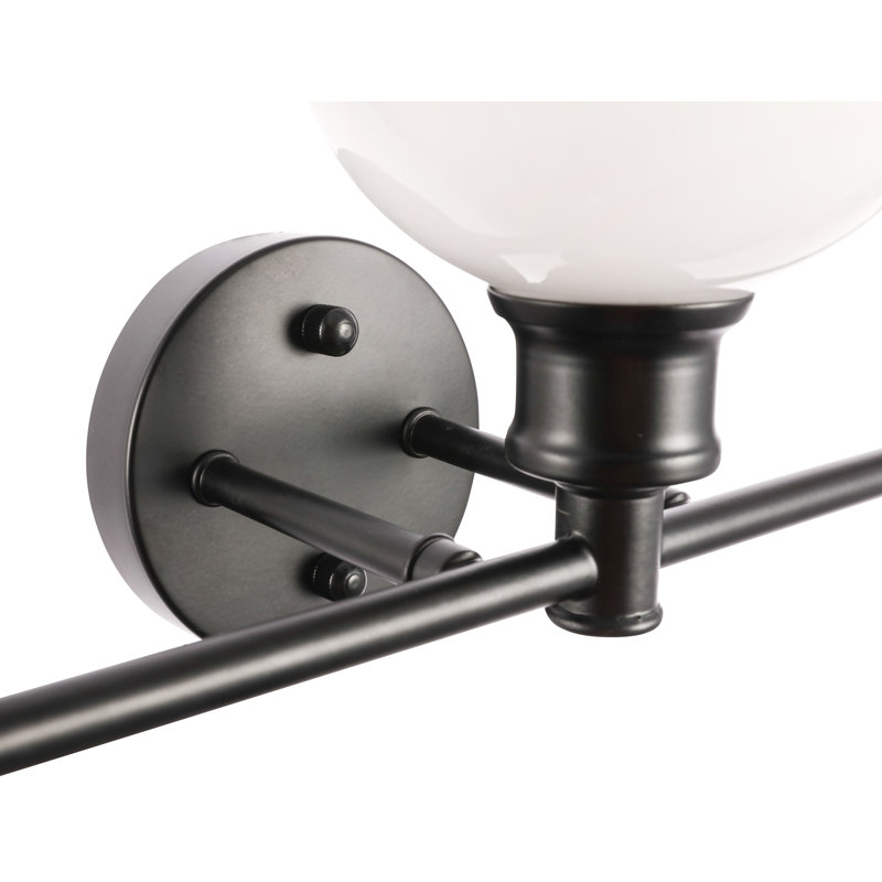 Éclairage pour meuble-lavabo en verre Drinkard, Noir, Blanc, 5 Lights