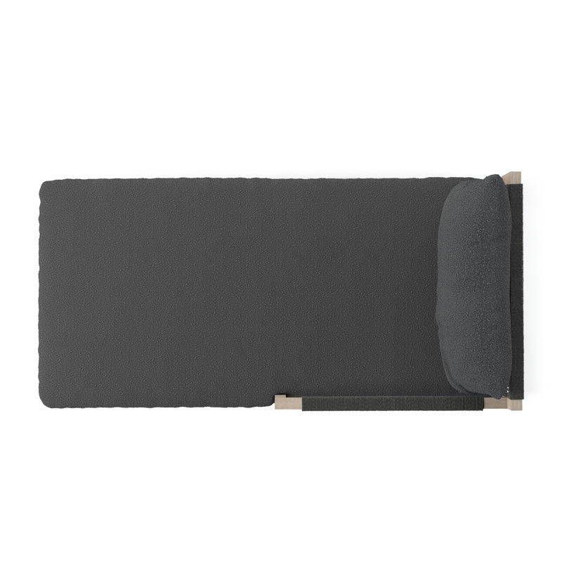 Sherwood Outdoor Chaise Lounge, Fiqa Slate Boucle, Weathered Gray/Dark Gray