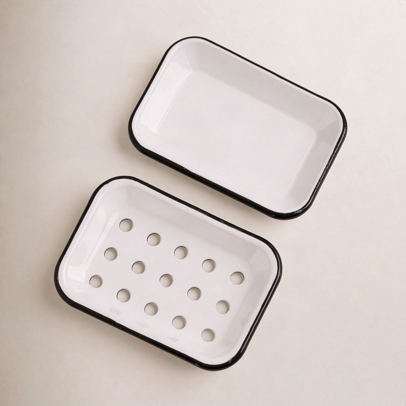 Enamel Soap Dish, White