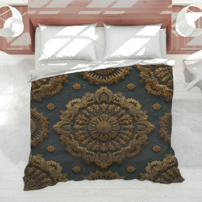 Intricate Bronze Mandala Comforter