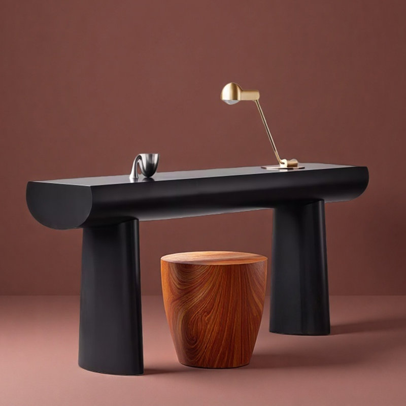 Console Mid-Century moderne en bois massif, H 29,5 po x l 55,1 po x P 16,5 po