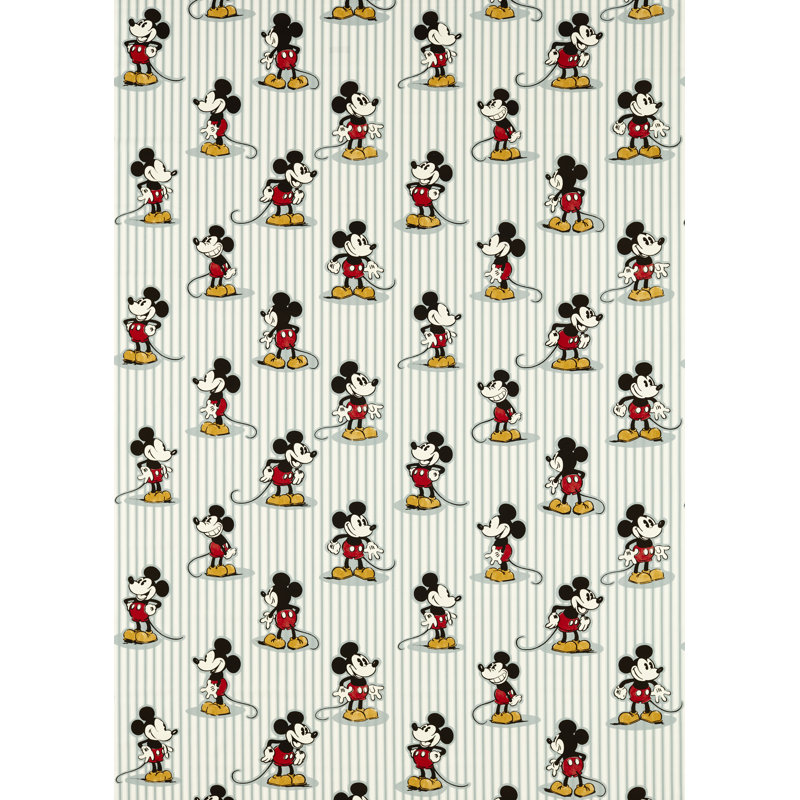 Mickey Stripe Fabric, Sea Salt
