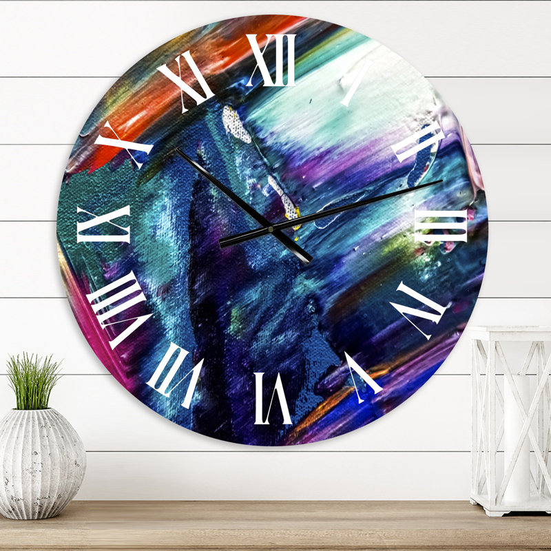 Huile sur toile texturée Composition VII - Horloge murale moderne, Petit
