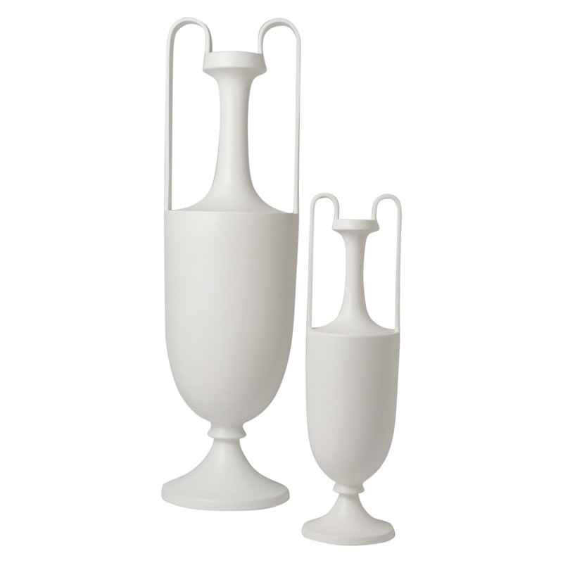 Elongated Grecian Amphora-Matte White, 20" H x 6.25" W x 6.25" D