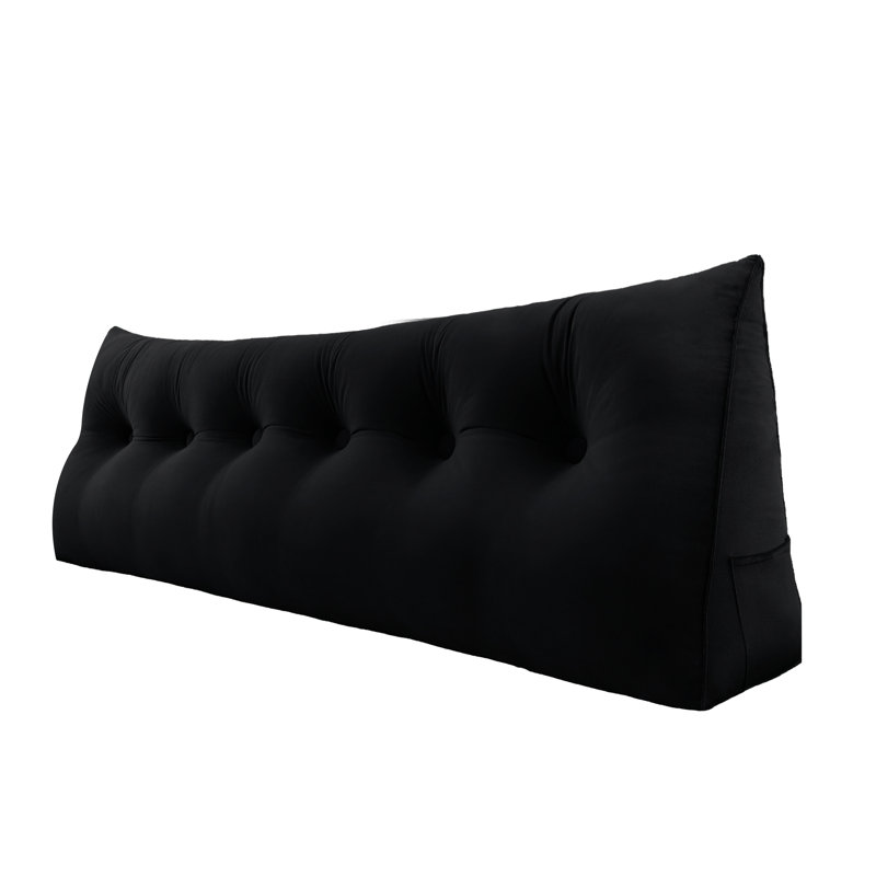 Triangular Backrest Cushion, 50cm H x 180cm W, Black