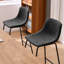 Tabouret de bar moderne à hauteur de comptoir rembourré avec pieds en métal - siège de bar et d'îlot de cuisine confortable, hauteur de 30 po, ensemble de 2-105760172-105760171