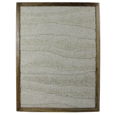 Tufted Wool Wall Hanging, White Waves