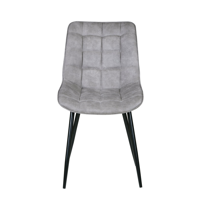 Carmi 46cm H Fabric Upholstered Metal Side Chair, Light Grey