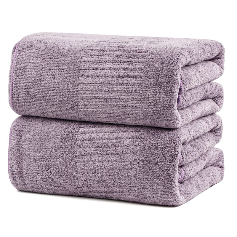  Extra Absorbent Quick Drying Lightweight Fiber 35*63 inches Large Bath Towel Set (Set of 2), Purple
