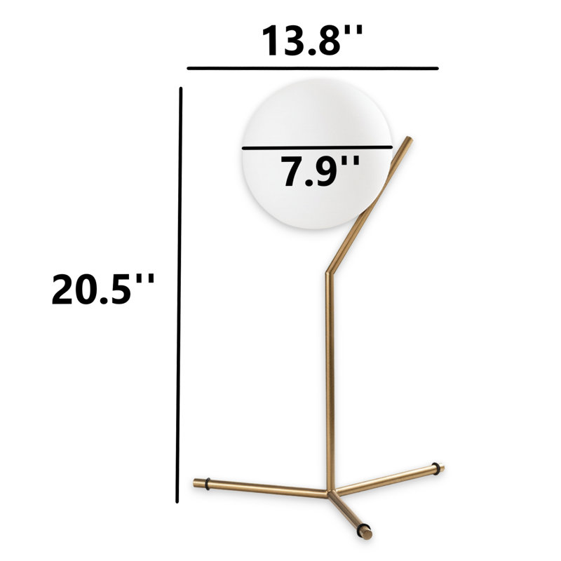 Modern Globe Table Lamp With Tripod Base, Gold