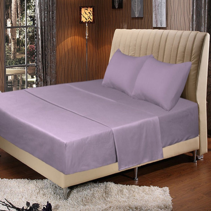 Polyester Machine Woven Sheet Set, Twin XL Sheet Set + Fitted Sheet + 1 Pillowcase, Lavender