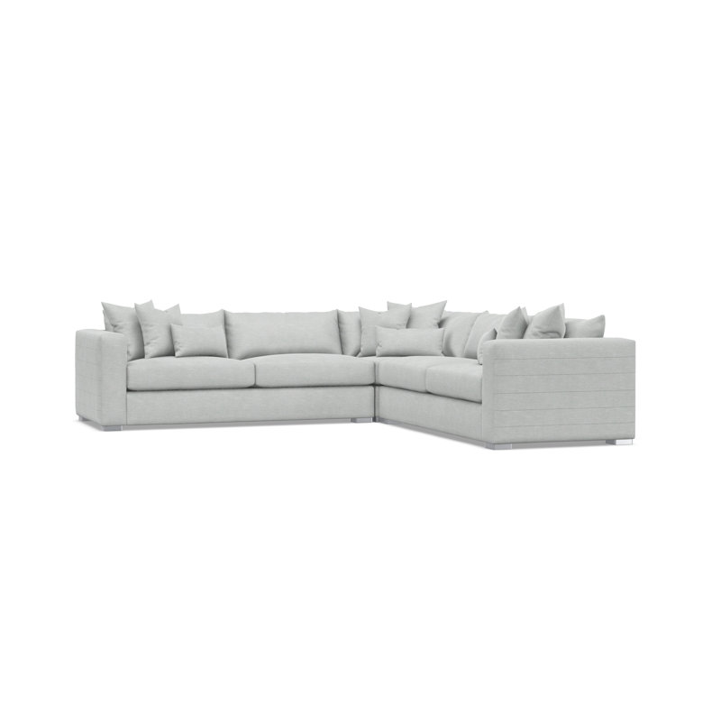 Sectional, Gray Polyester