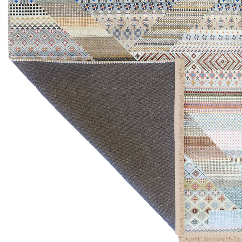 Tapis décoratif multicolore Barcelona, Tapis de couloir 3 pi 9,81 po x 6 pi 6,74 po