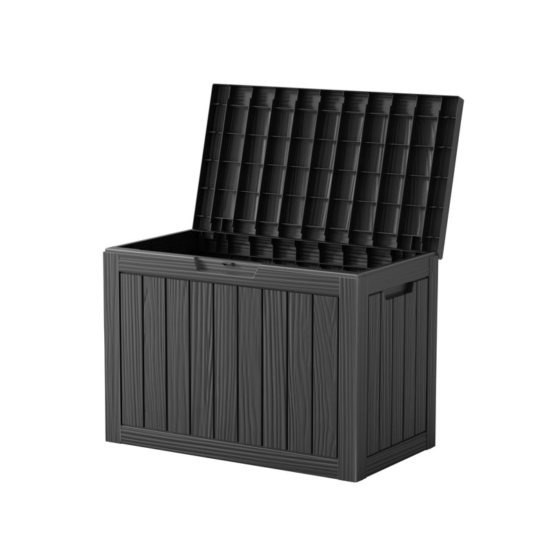 200L Lockable Waterproof Resin Outdoor Storage Box, Black