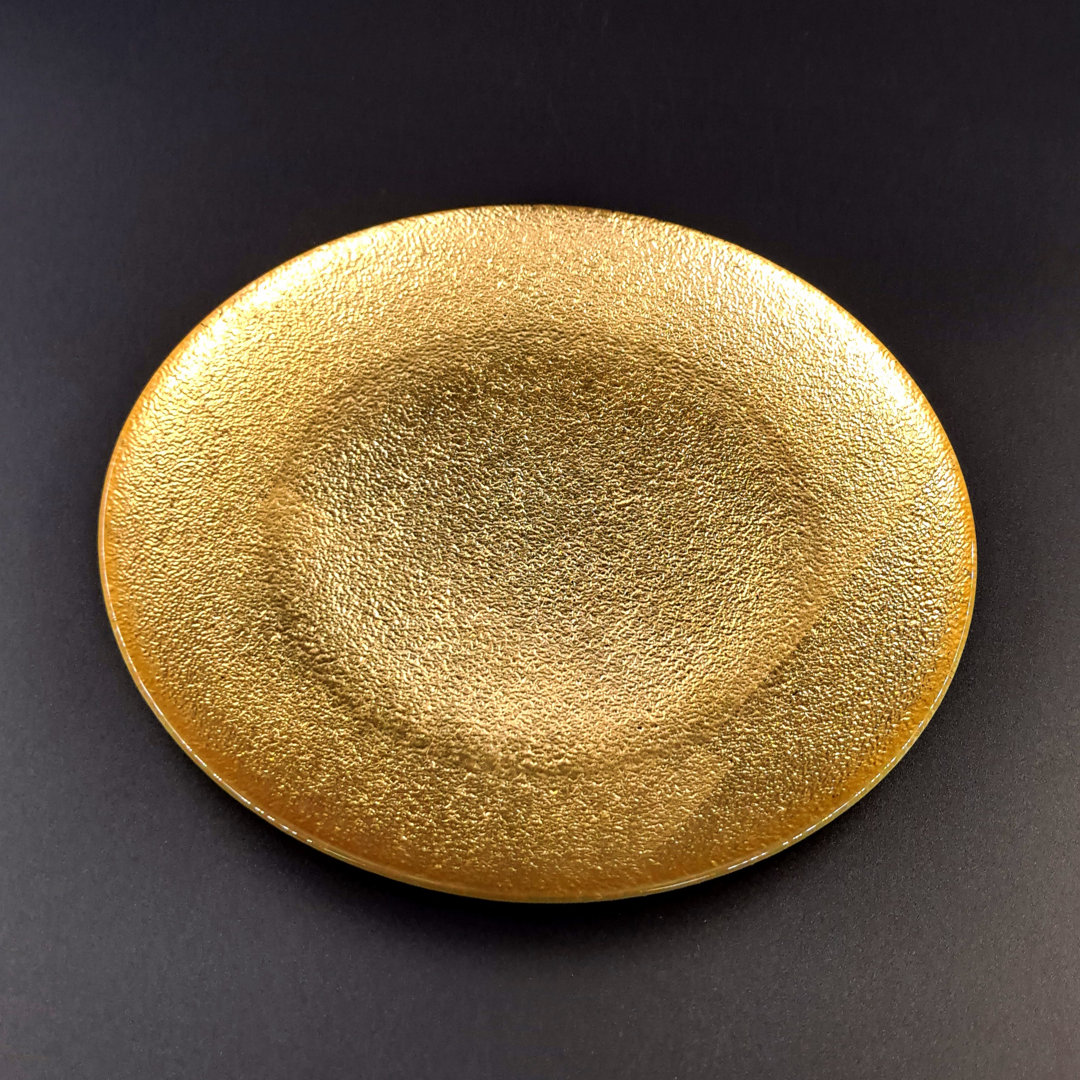 8.25'' Handmade Glass Salad/Dessert Plate Red Pomegranate