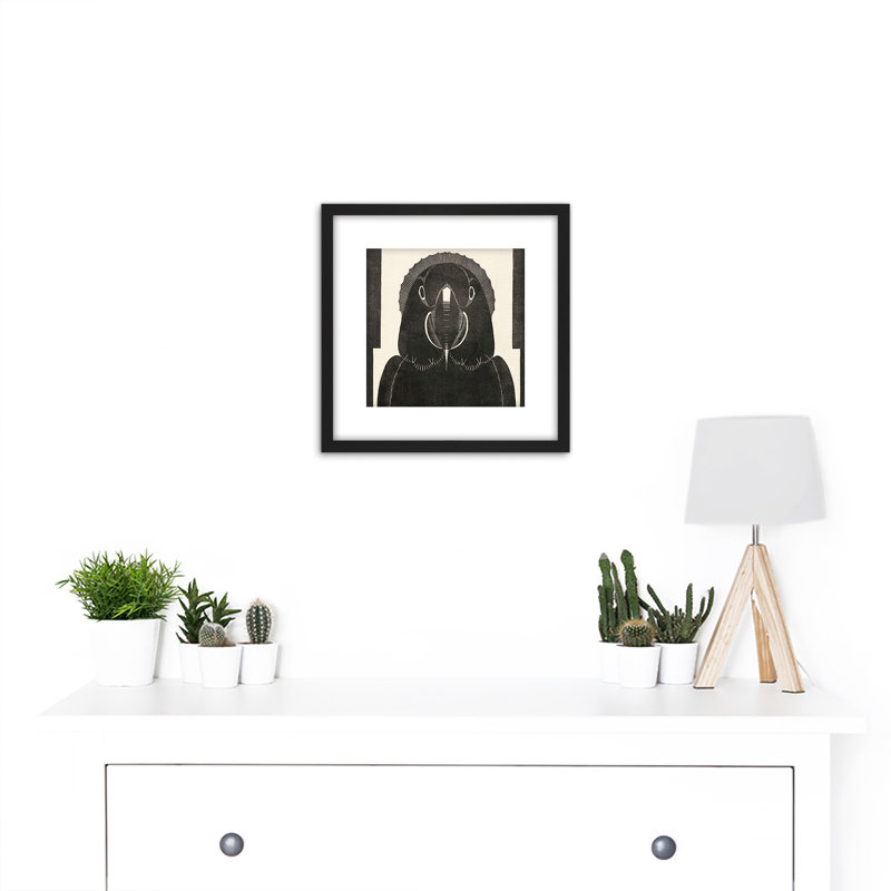 Mesquita Macaw Parrot Bw Bird Design - Single Picture Frame Print