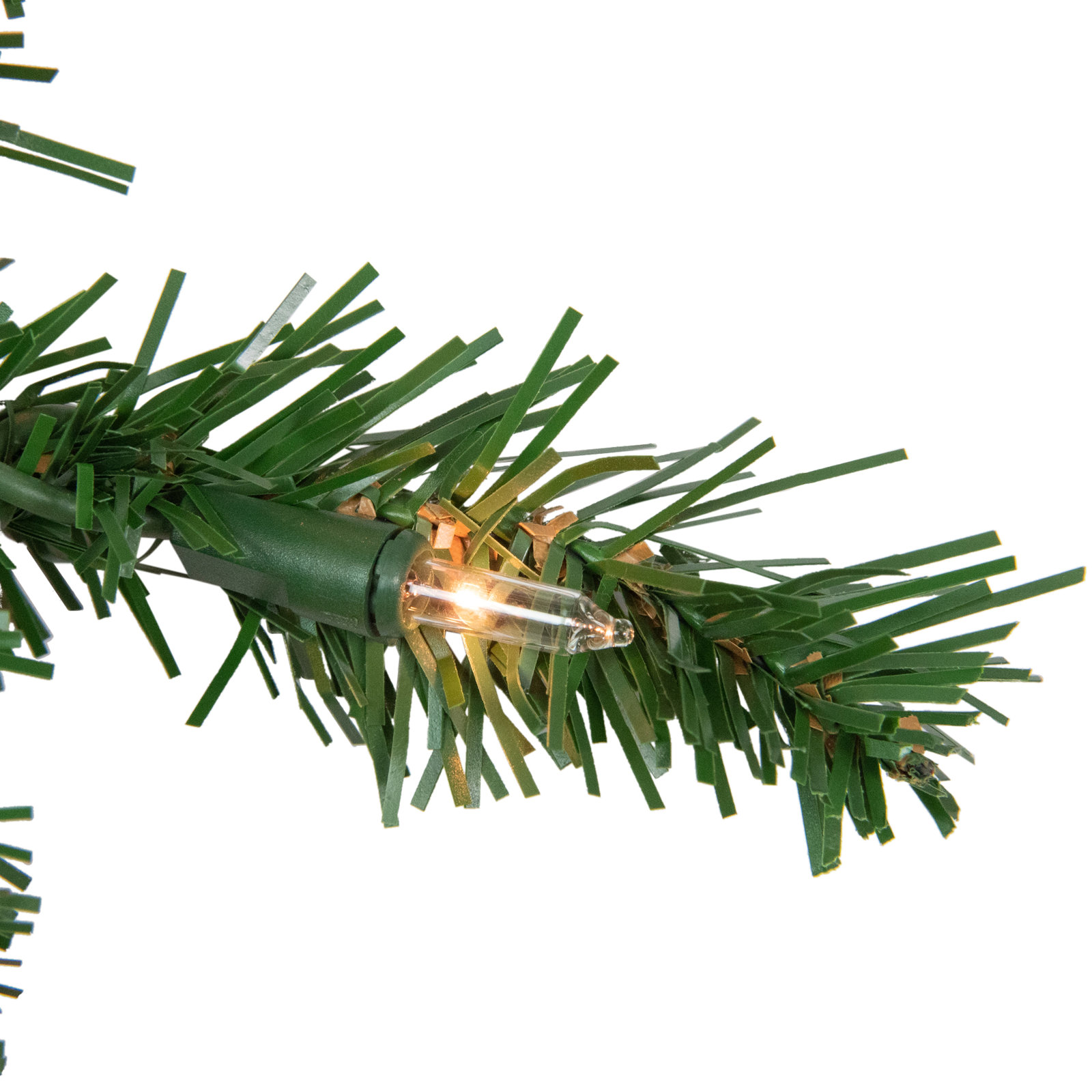 Pre-Lit Pine Wreath, 16" H x 16" W x 2" D