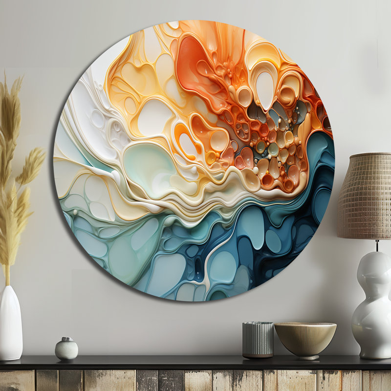 Donelson - Art abstrait rond en métal, H 16 po x l 16 po