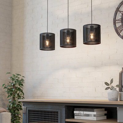 Analyah 3 - Light Satin Black Kitchen Island Pendant