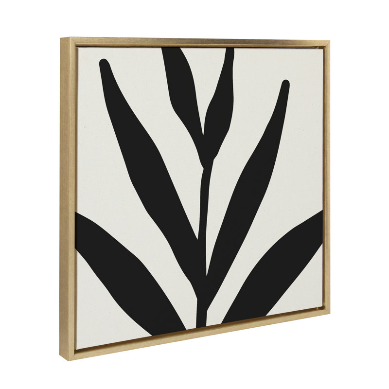 «Modern Botanical Neutral Abstract 1» par The Creative Bunch Studio, reproduction d'art sur toile encadrée, Or