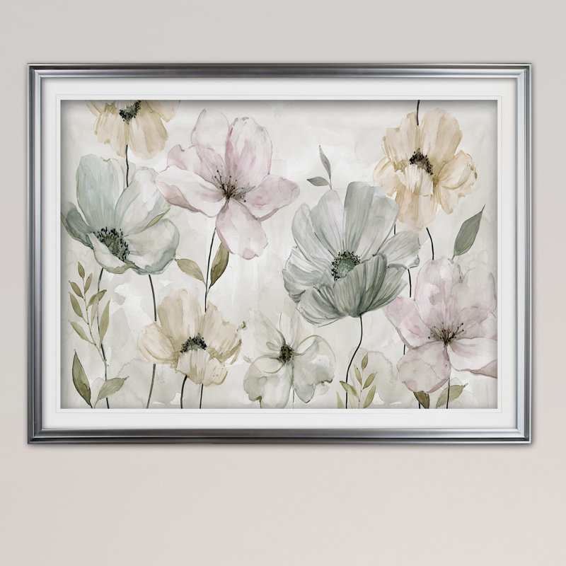 Ameelah " Garden Grays ", Silver, 30" H x 40" W x 1.5"