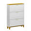 Armoire de rangement pour chaussures l 35,4 po avec 3 tiroirs rabattables et supports réglables